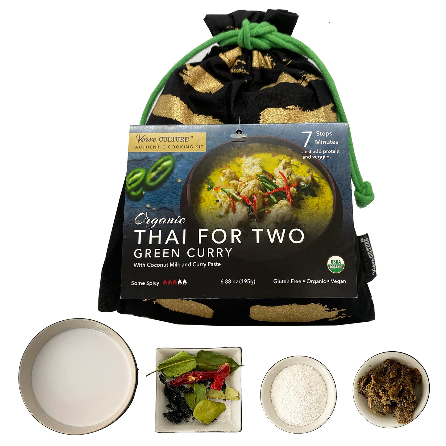 Verve Culture Thai for Two - Thai Green Curry Meal Kit - USDA Organic, Vegan, Gluten-Free - Made in Thailand