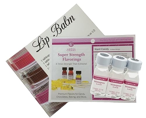 LorAnn Wintergreen SS Flavor, 1 dram bottle (.0125 fl oz - 3.7ml - 1 teaspoon) - 3 Pack includes a recipe