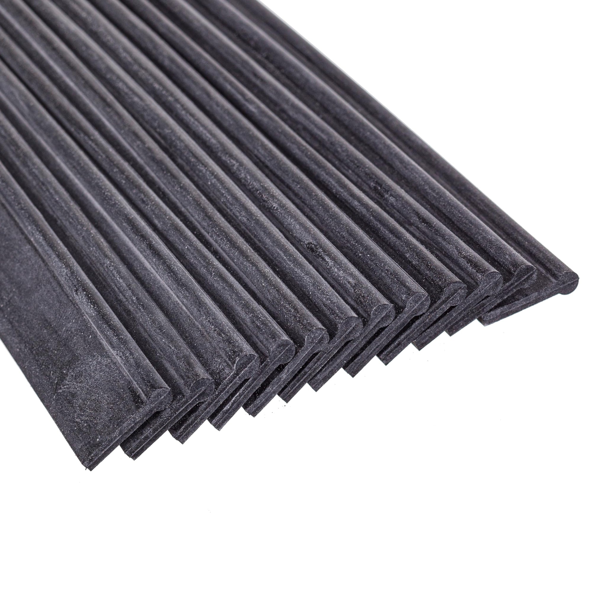 UNGER Replacement Squeegee Blades, 16 Inches, Black Rubber, Soft, 12 Pack