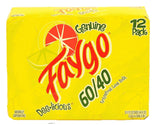 Faygo 60 / 40 grapefruit lime soda pop, 12-pack 12-fluid ounce cans in suitcase box