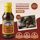 Claude's Authentic Fajita Marinade 16-oz (Pack of 6) Real Hickory Smoke, Red Chili Fajitas Sauce for Steak, Chicken, Pork or Shrimp Gluten-Free