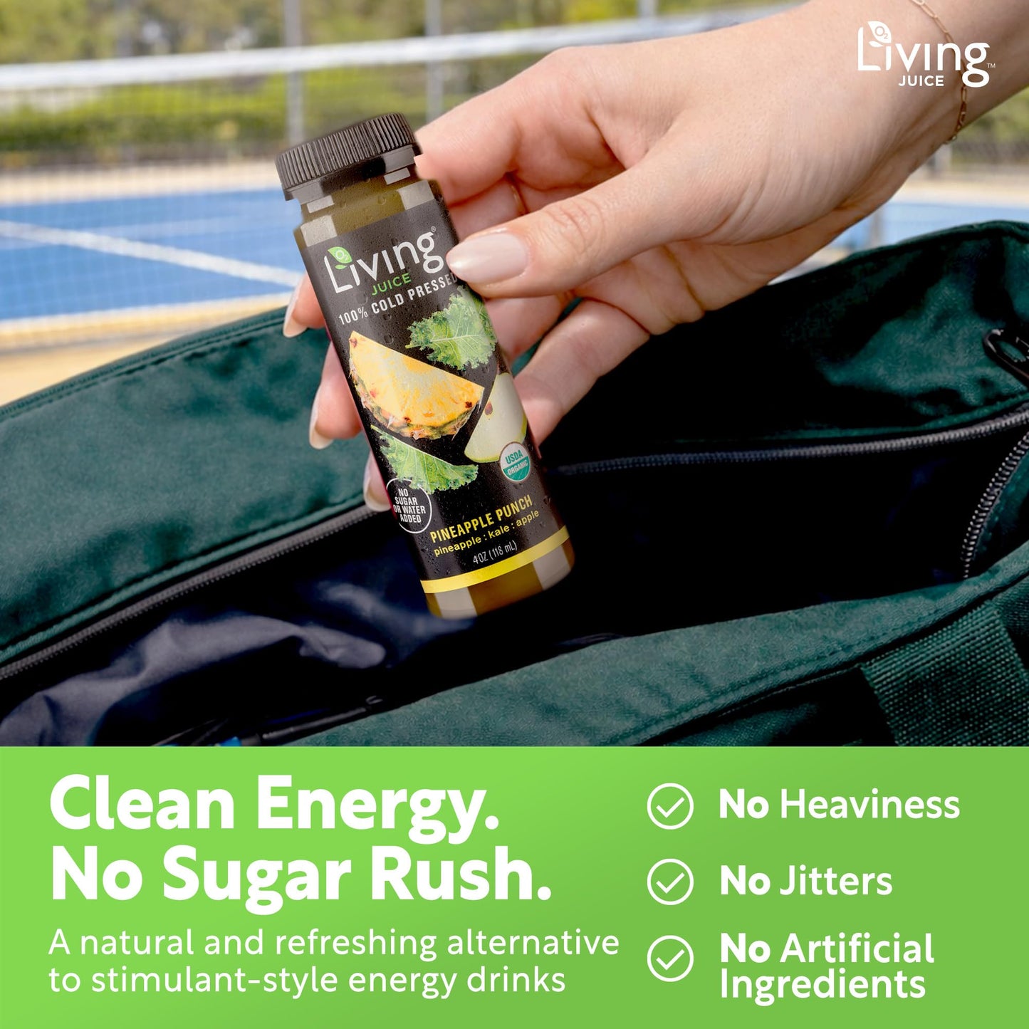 O2 Living Juice Cold Pressed Drink - Pineapple Punch Organic Juice Pack - No Added Sugars or Water, Naturally Sweetened from Fruits, Rich in Nutrients