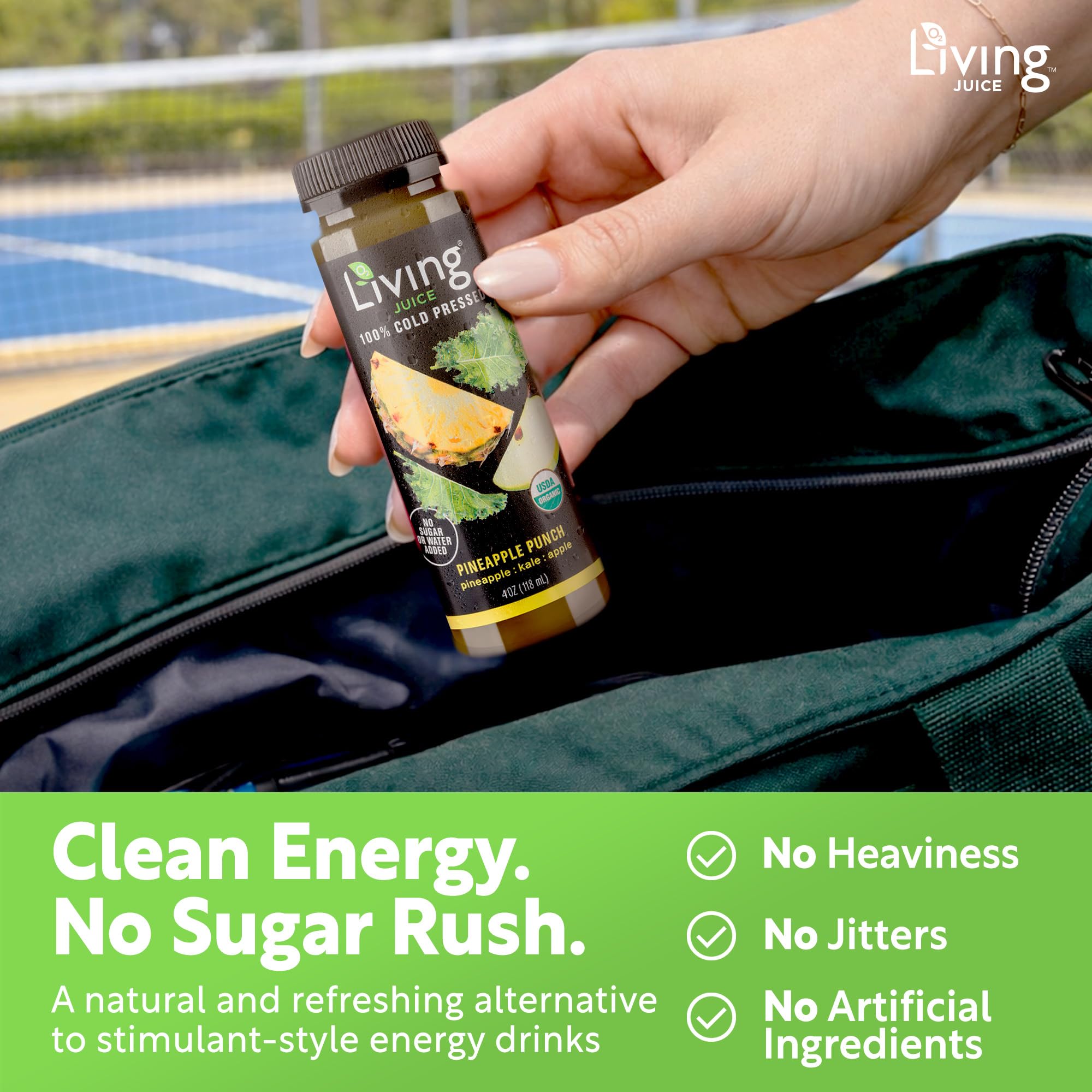 O2 Living Juice Cold Pressed Drink - Pineapple Punch Organic Juice Pack - No Added Sugars or Water, Naturally Sweetened from Fruits, Rich in Nutrients
