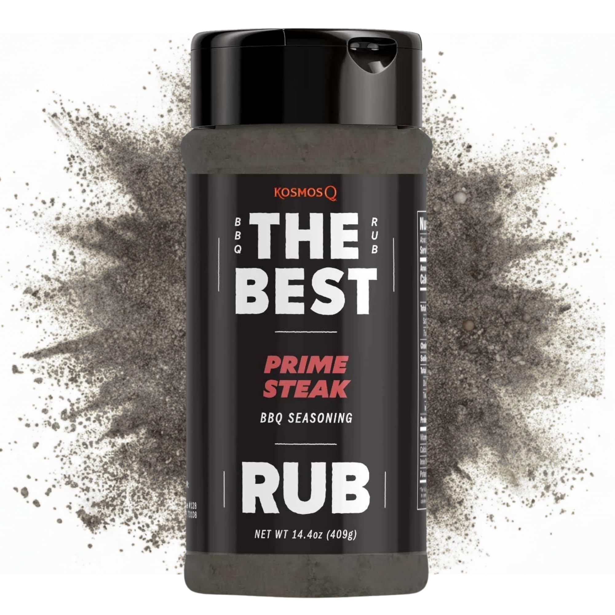 Kosmos Q The Best Prime Steak Rub, Bold BBQ Meat Dry Rub & Steak Seasoning with Garlic, Onion, Spices & Smoke Flavor, For Ribs, Pork Chops, Chuck