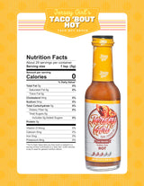 Jersey Girl Taco 'Bout Hot Sauce - No Added Salt, Naturally Sodium Free, Gluten Free, Keto Friendly, Ghost, Jalapeno & Habanero Pepper Sauce - 5oz