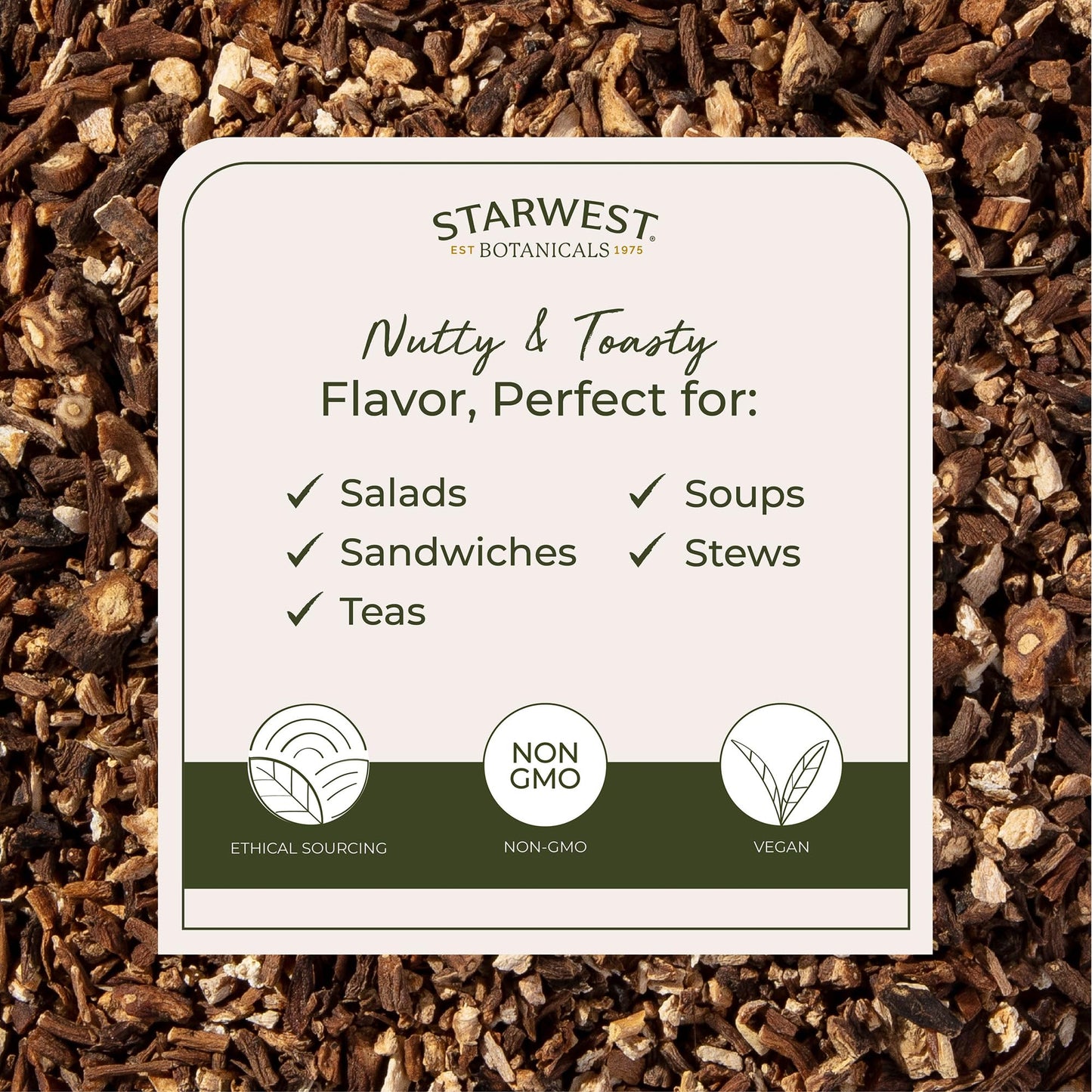 Starwest Botanicals Organic Raw Dandelion Root - Loose Leaf Herbal Tea, Cut & Sifted, Certified Kosher, Non-GMO, Caffeine-Free - 4 oz Pouch