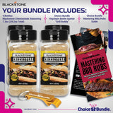 Blackstone Cheesesteak Seasoning - Gourmet Griddle Premium BBQ Barbecue Rub 4 Pk Choice Bundle (29.2 oz) + Guide & Opener (6 Items)!