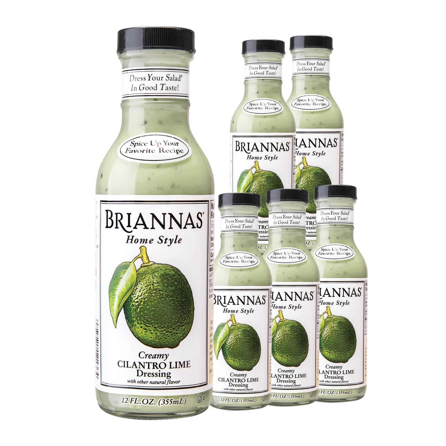 BRIANNAS - Home Style Creamy Cilantro Lime Dressing - Fine Salad Dressing made with Premium Ingredients - Gluten Free, Kosher, & Low Sugar - 12 oz