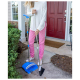 JFB Home Products BristleComb Outdoor Broom & Dustpan Set Upright, 49" Long Adjustable Broom, Long Handle, Self-Cleaning Comb & 2 Interchangeable