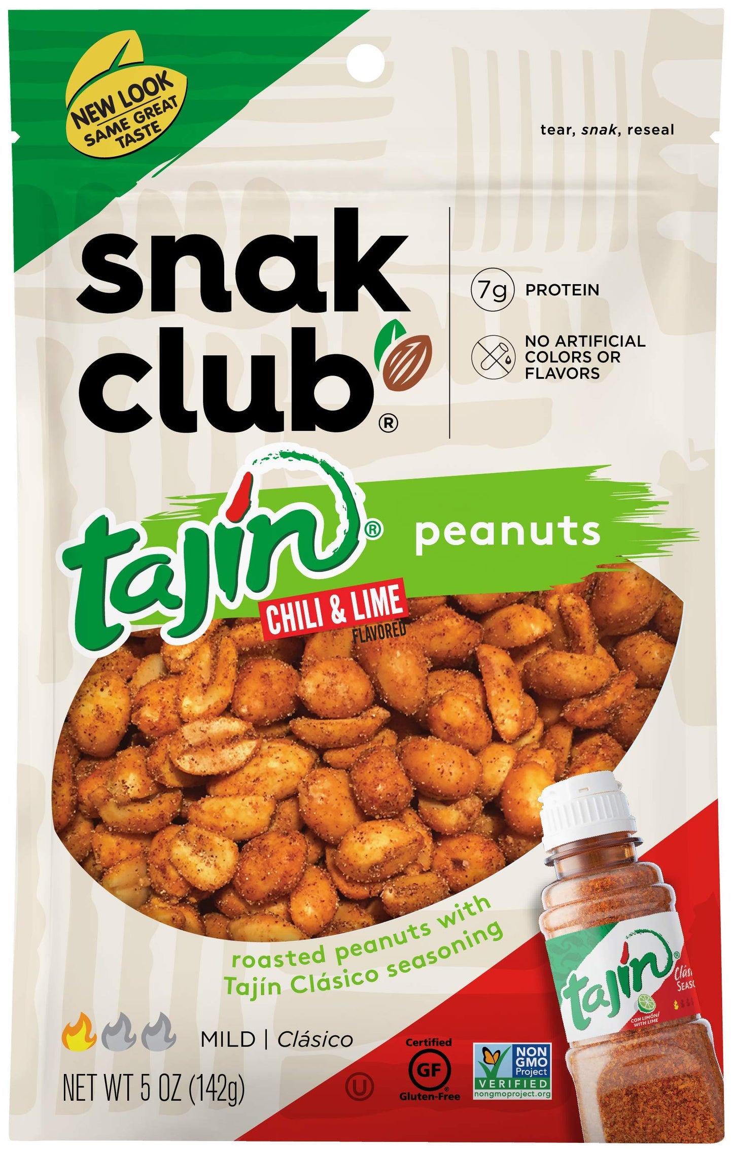 Snak Club Tajin Chili & Lime Peanuts, Mild, 5oz Bag
