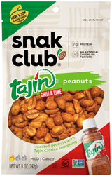 Snak Club Tajin Chili & Lime Peanuts, Mild, 5oz Bag