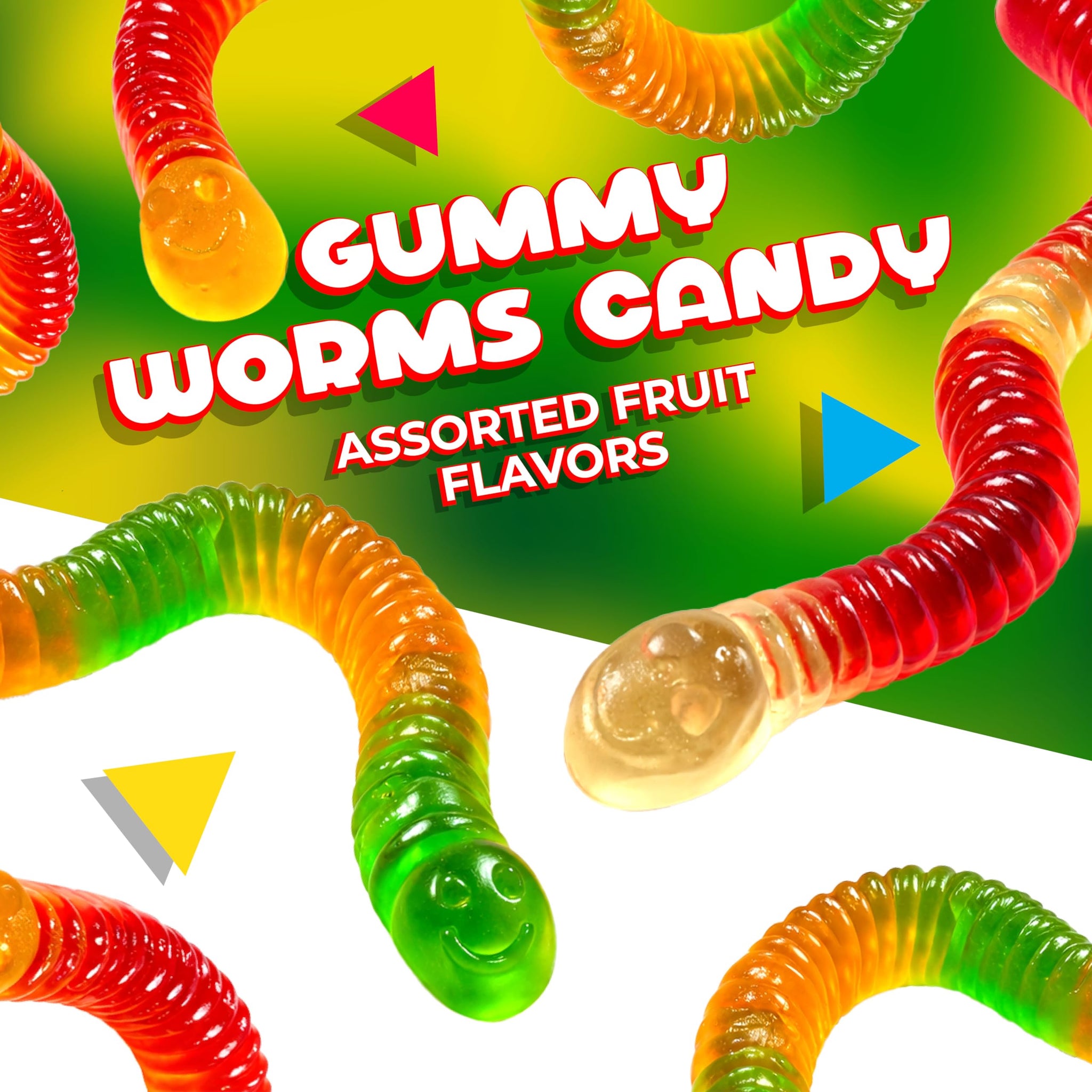 Gummy Worms Candy | 1 Pound Bag | Assorted Fruit Flavored | Fun Gummies with Chewy Texture | Gummi Worms for Parties, Snacking & Buffets | Strawberry