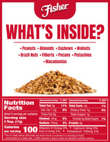 Fisher Mixed Nuts Ice Cream Topping, 5 oz, Peanuts, Almonds, Cashews, Walnuts, Brazil Nuts, Filberts, Pecans, Pistachios & Macadamias, Gluten-Free, No