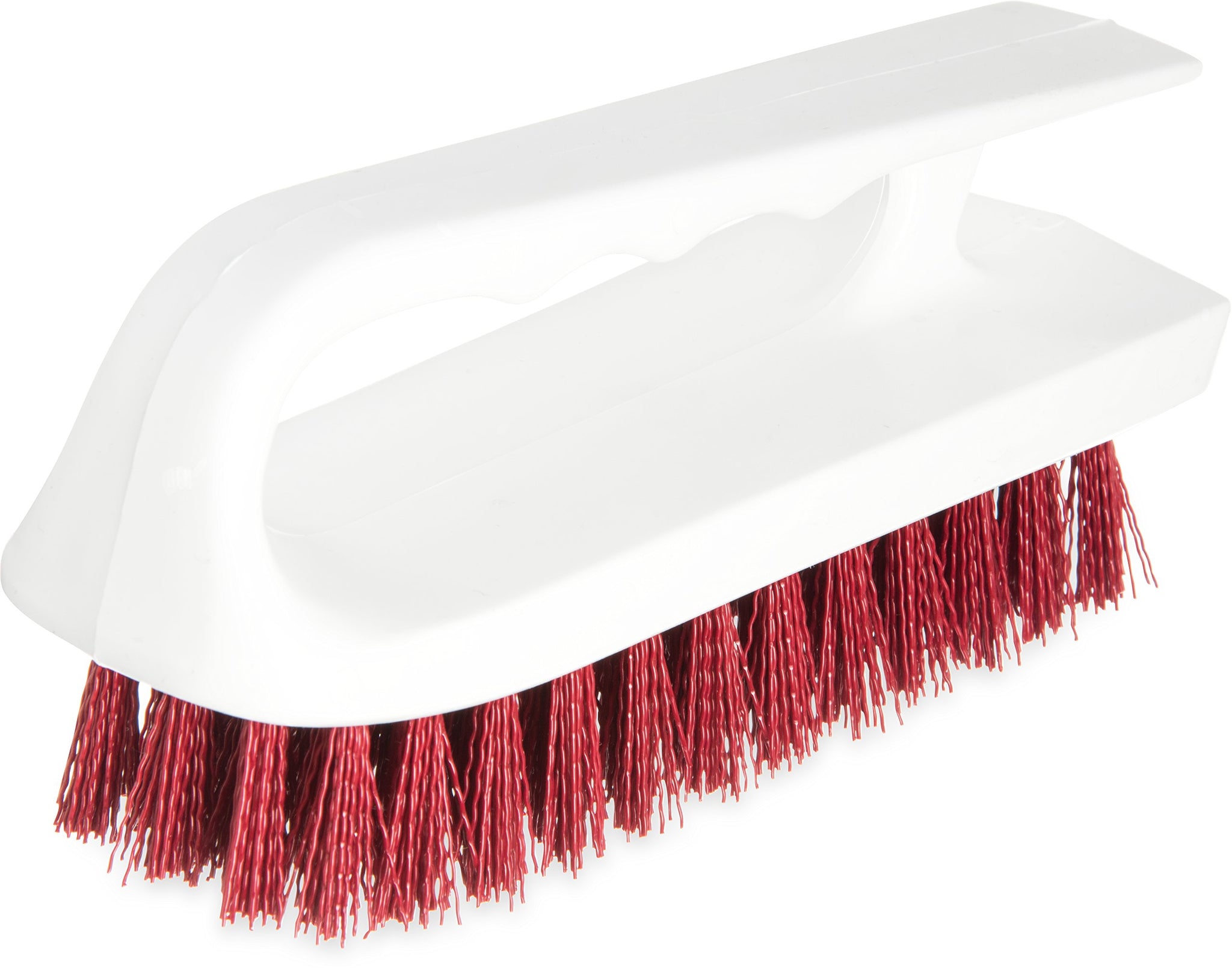 SPARTA 4002405 Ergonomic Iron-Shaped Handle Scrub Brush, 6", Red