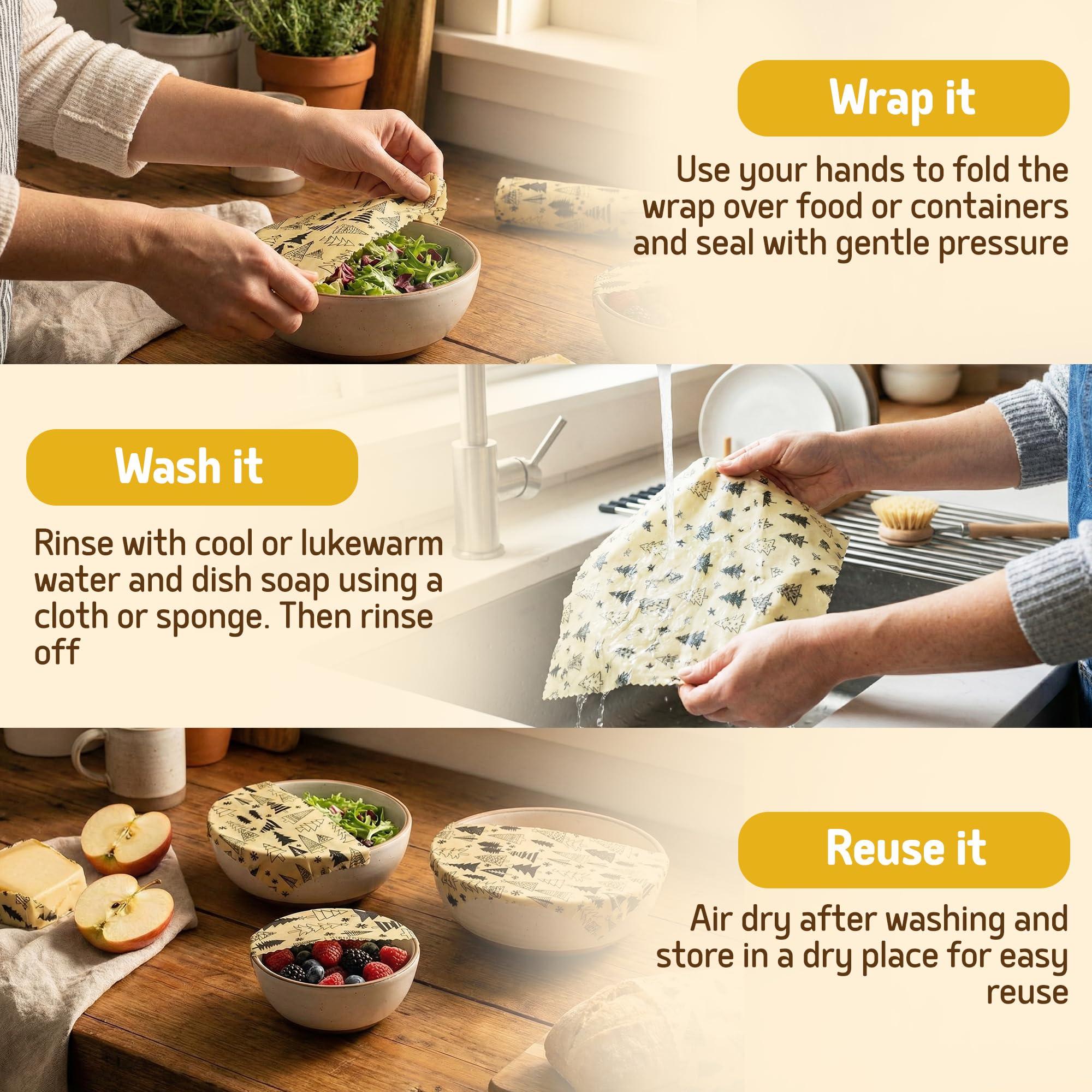 SUPERBEE Reusable Beeswax Wraps for Food - XL Beeswax Wrap Roll (35x13"), Bees Wrap Paper for Wrapping Cheese, Veggies, Sandwiches & Bowl Covers