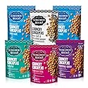Saffron Road Crunchy Bombay Spice, Korean BBQ, Sea Salt & Cracked Pepper Roasted Chickpeas | High Protein Snacks | Sugar and Gluten-free | Vegan High