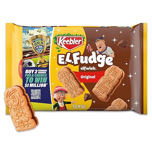 Keebler E.L. Fudge Elfwich Cookies, Sandwich Cookies Stuffed with Crème Filling, 13.4 oz
