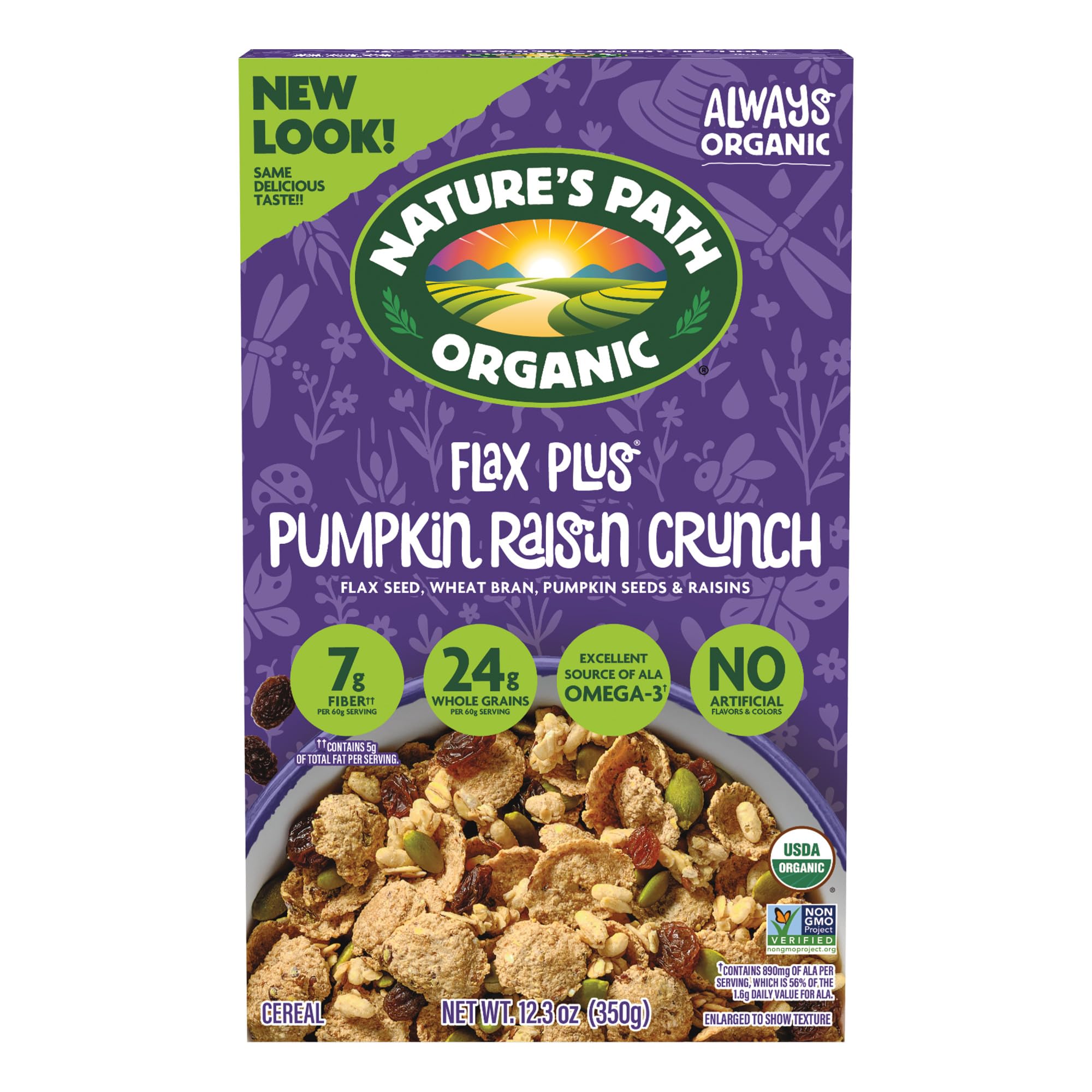 Natures Path, Organic Pumpkin Raisin Crunch Flax Cereal, 12.3 Ounce