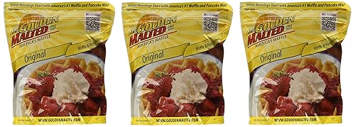 Golden Waffles Complete Waffles & Pancake Mix, 32 oz (2 lbs) - Complete NON-GMO Baking Mix [Pack of 3]