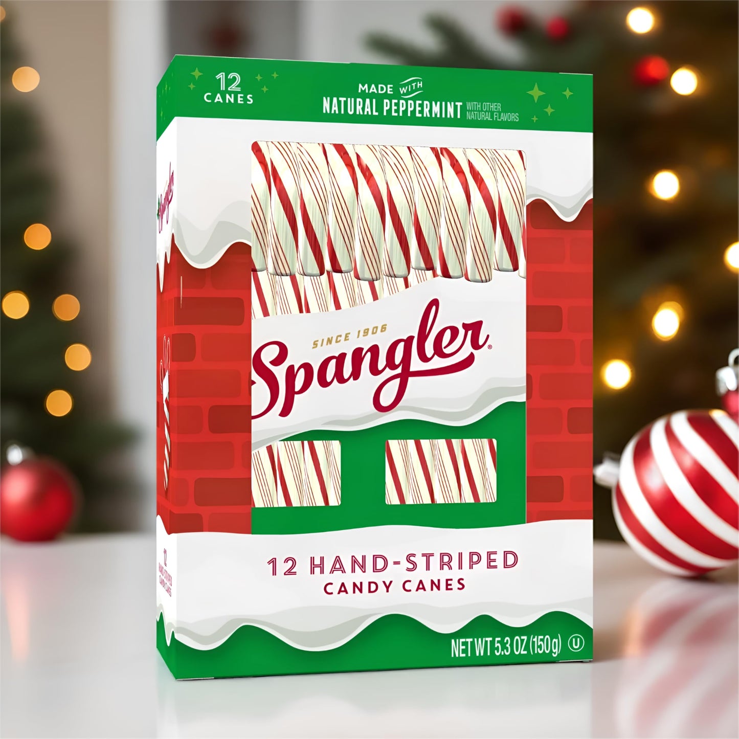 Spangler Red and White Christmas Candy Canes - Classic Christmas Treats, Natural Peppermint Sticks, Candy Canes Bulk, Individually Wrapped, Regular