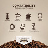 Village Favorites USDA Organic Flavored Coffee - Low Acid, Mold-Free, 100% Arabica, Slow Roasted Medium Roast, Smooth & Stomach Friendly, Ground, 1LB