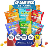 Shameless Snacks Candy Carnival - Sour Candy & Fruit Snacks, Gummy Candy Variety Pack, Strawberry Orange Mango Cola, Keto Snacks 3g Sugar Gluten Free