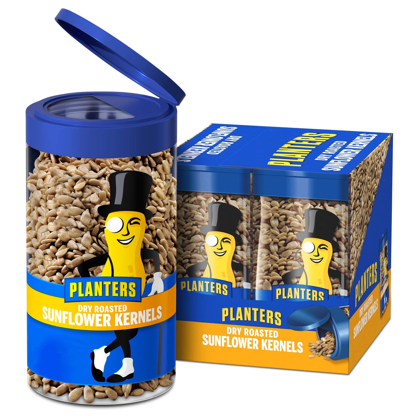 PLANTERS Pop & Pour Dry Roasted Sunflower Seeds to Eat, Road Trip Snack, Plant-Based Protein, Snacks for Adults, After School Snacks for Kids, Bulk