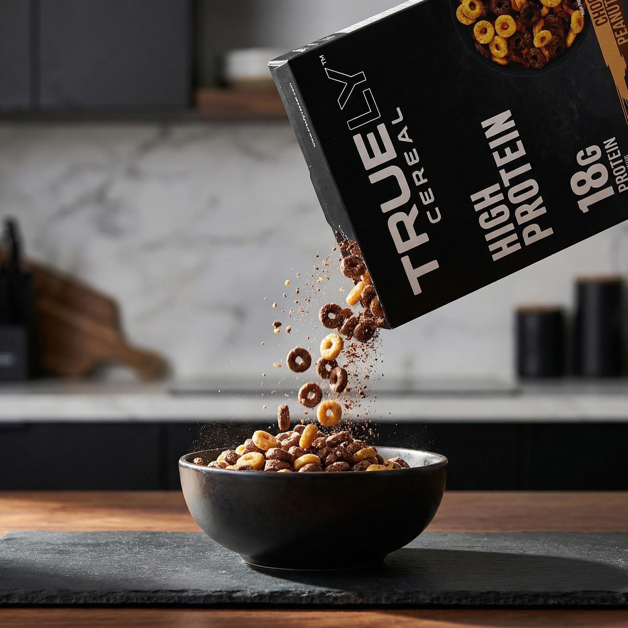 Truely Cereal Chocolate Pb - 3 Pack 7.05 oz Boxes - Protein for Breakfast - High Protein Snack - Protein Option - Truely Cereal with a Random Item