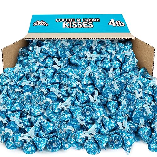 Cookies & Cream Kisses Bulk Pack 4 Pound (Approx 400 Pieces) Individually Wrapped White Chocolate Cookies n Cream Candies For Parties, Special Events