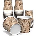 6 oz Paper Cups for Coffee and Tea - Decorated Office Disposable Water Paper Cups