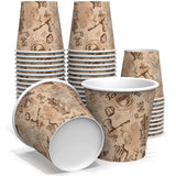 6 oz Paper Cups for Coffee and Tea - Decorated Office Disposable Water Paper Cups