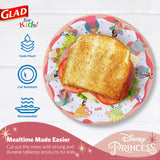 Glad for Kids Disney Princess Disposable Paper Plates, Magic is in All of Us Design - Heavy Duty, Soak-Proof, Microwavable Kid-Friendly Plates