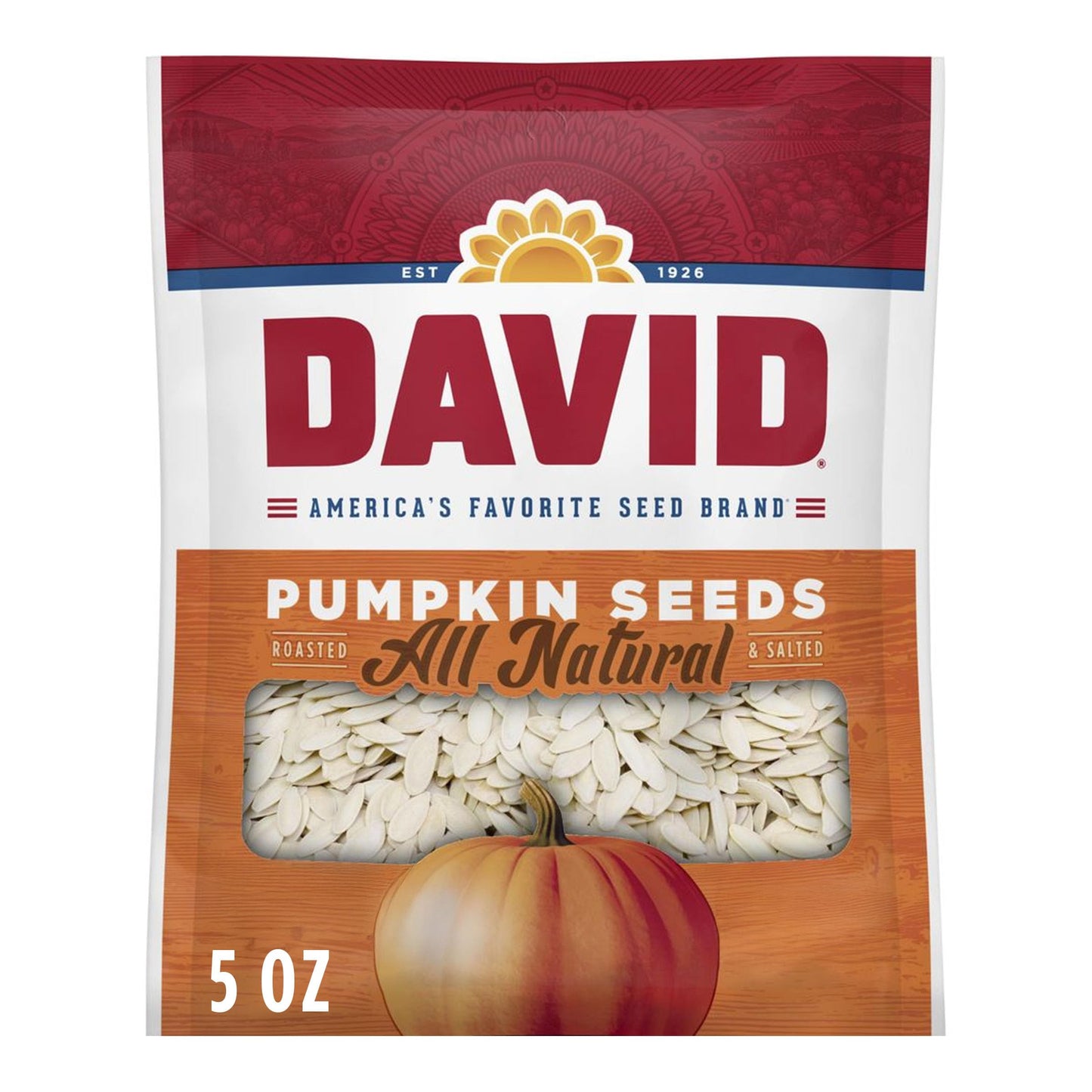 DAVID All Natural Pumpkin Seeds, 5 oz.