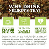 Nelson's Tea Raspberry Chocolate Truffle - Loose Leaf Black Tea with Raspberry Leaf, Chocolate Rooibos, Truffle Essence, Carob Beans, Hibiscus