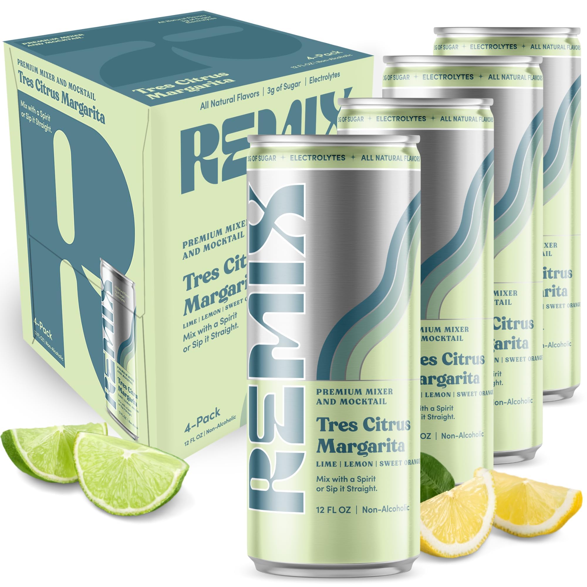 Remix Non-Alcoholic Drinks & Mocktails - Alcohol Replacement Beverage with All-Natural Flavors, Real Juice & Electrolytes - Low Sugar & Calorie