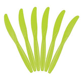JAM Paper Big Party Pack of Premium Plastic Knives - Lime Green - 100 Disposable Knives/Box