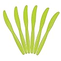 JAM Paper Big Party Pack of Premium Plastic Knives - Lime Green - 100 Disposable Knives/Box