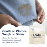Cobi Clean Laundry Detergent Buds, Plant-Powered, Hypoallergenic, 60 Count, Dye-Free, Cruelty-Free, Vegan, Cold Water Compatible