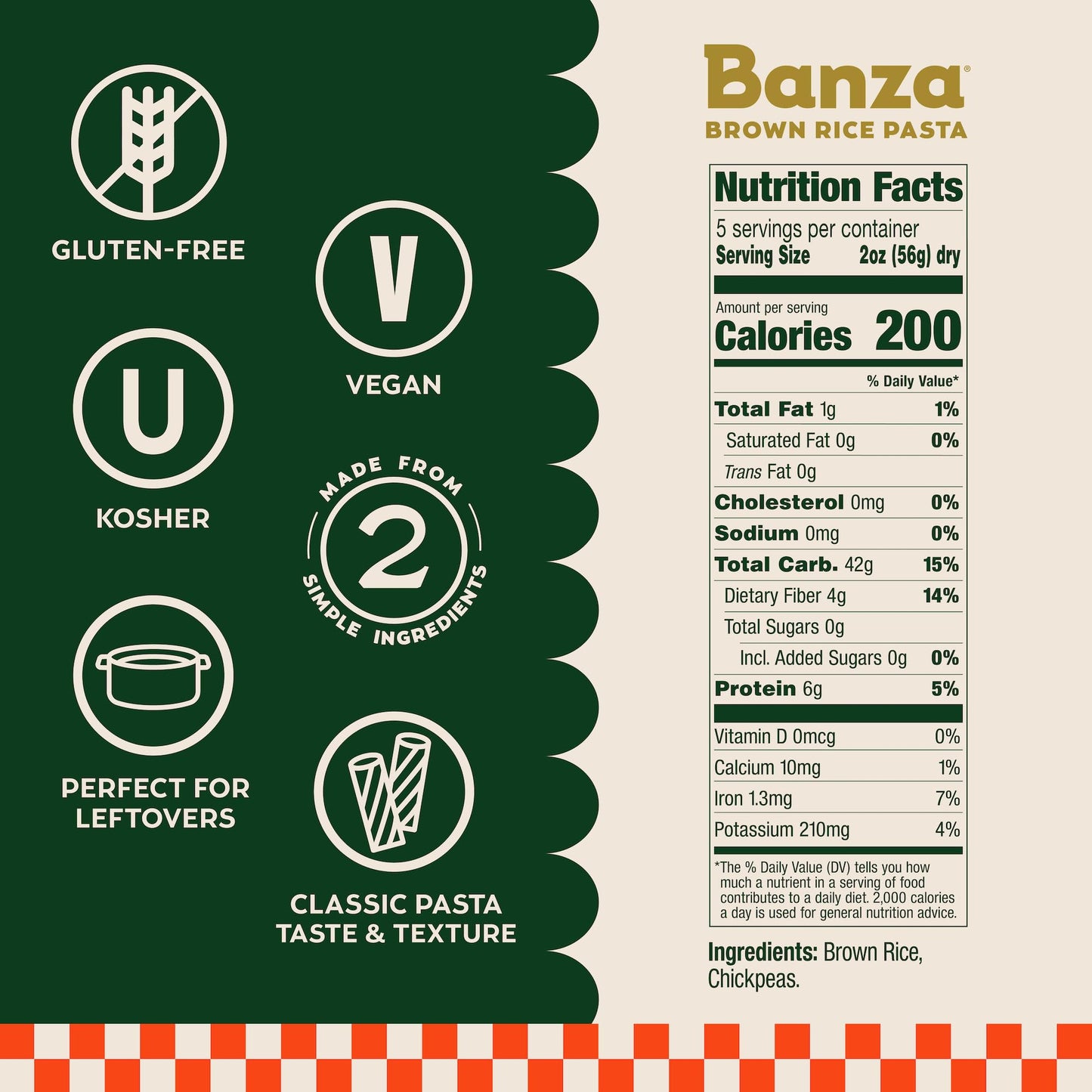 Banza Brown Rice Spaghetti - Gluten-Free Pasta Made in Italy - Non-GMO, 10oz - Classic Texture, Perfect for Leftovers
