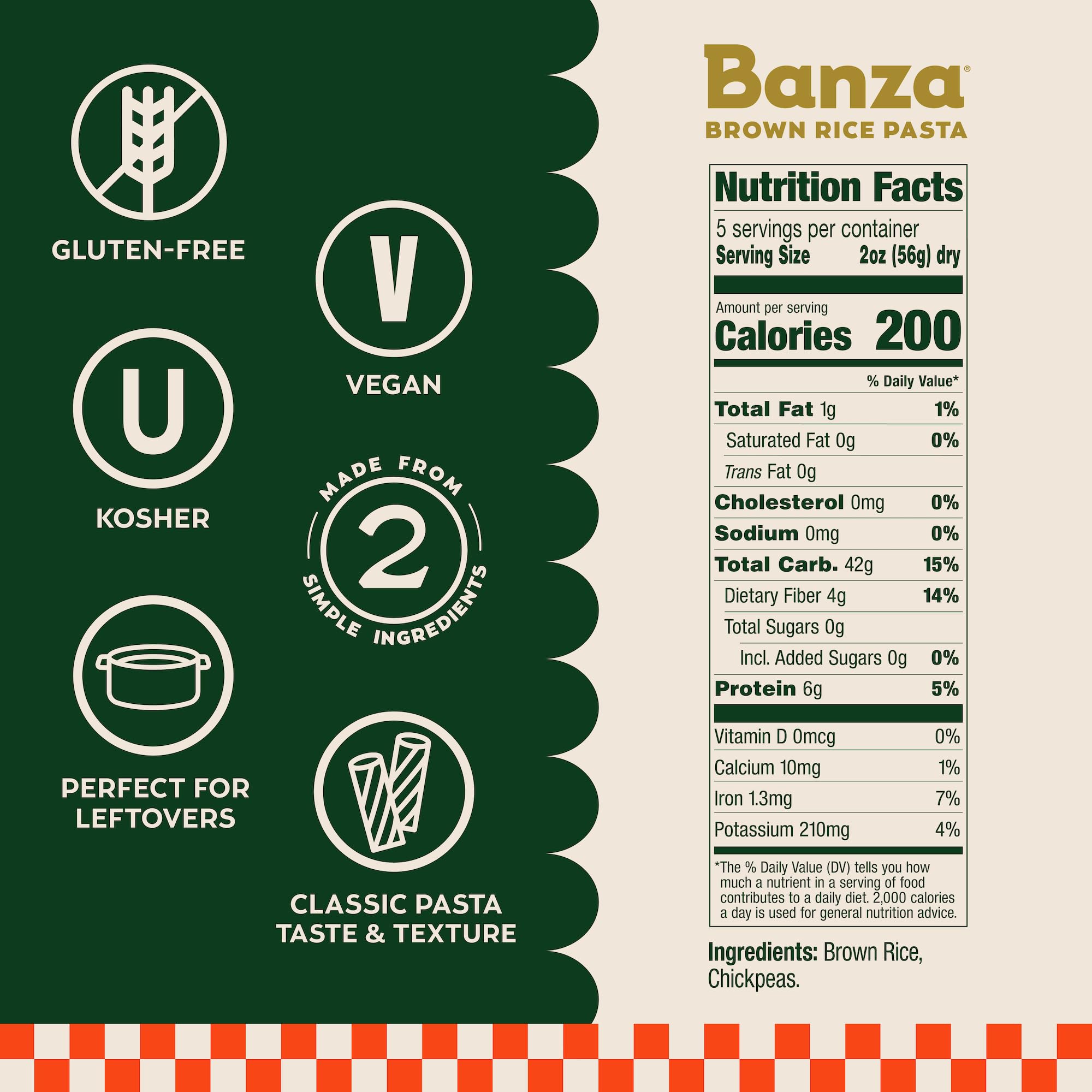 Banza Brown Rice Spaghetti - Gluten-Free Pasta Made in Italy - Non-GMO, 10oz - Classic Texture, Perfect for Leftovers