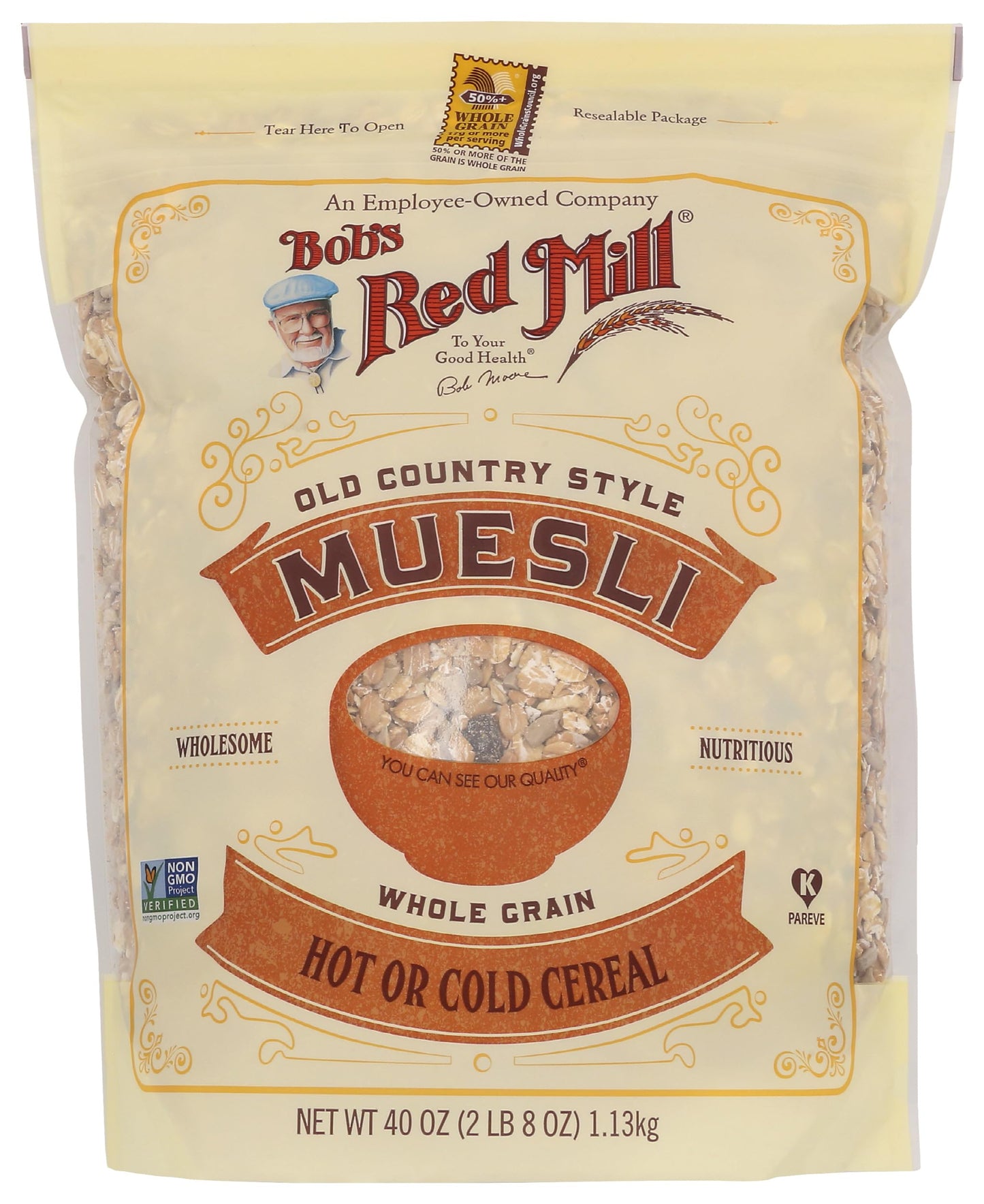 Bob's Red Mill Old Country Style Muesli, 40oz (Pack of 1) - Non GMO, Whole Grain, Vegan, Kosher