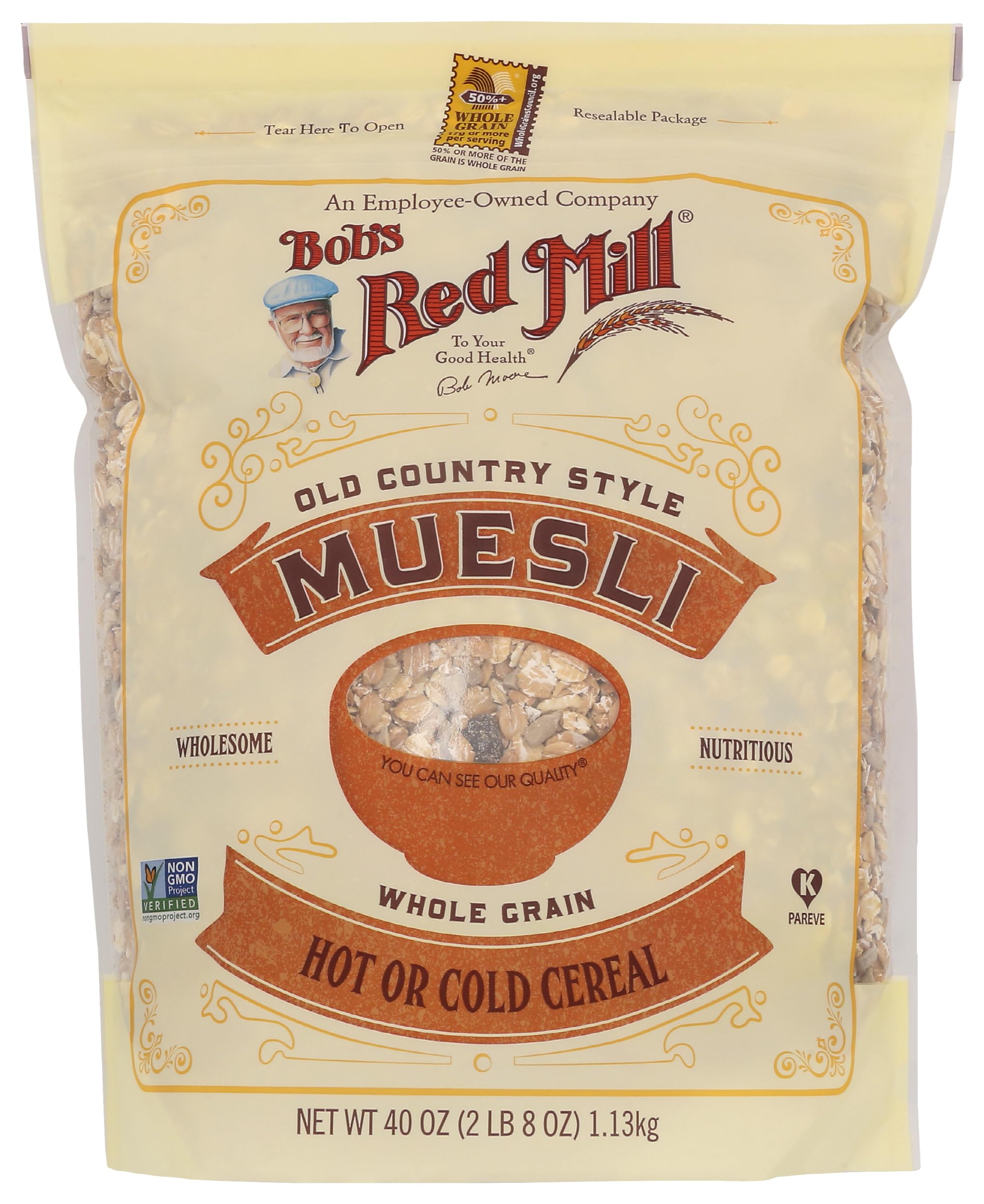Bob's Red Mill Old Country Style Muesli, 40oz (Pack of 1) - Non GMO, Whole Grain, Vegan, Kosher