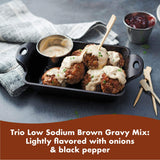 Trio Low Sodium Brown Gravy Mix 16 oz (Pack of 8)