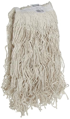 Rubbermaid Commercial Products Value Pro X-Large 32 Oz Cotton Wet Mop, 1" Headband, White, for Janitorial/Professional General Purpose Floor Cleaning
