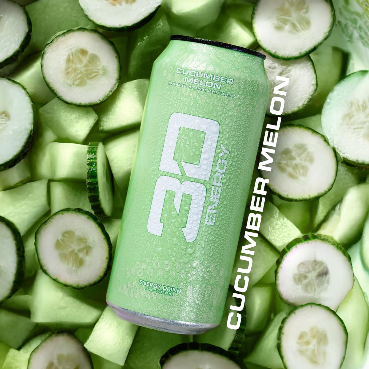 3D Sugar Free Energy Drink, Cucumber Melon, 16oz Cans, 12 Pack