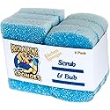 on-Scratch Kitchen Scrub Sponge - 6 Pack - Multi-Purpose Cleaning Sponge, Dish Washing Scrubber Sponge, Household Cleaning Sponges, Bathroom
