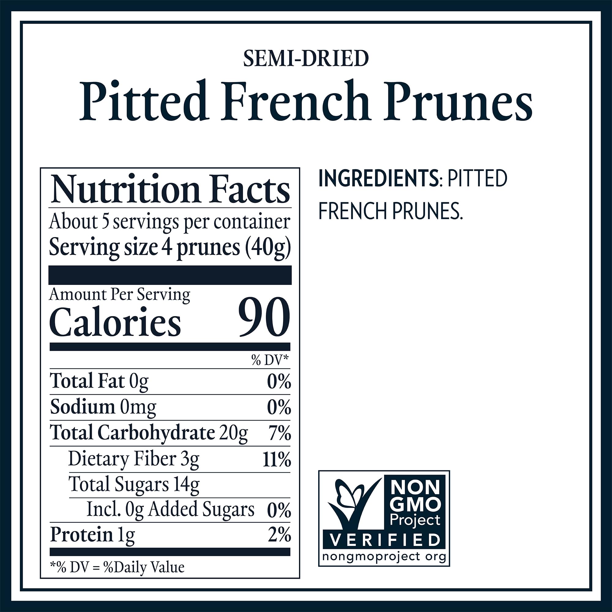 St. Dalfour Pitted French Prunes - 7oz - All Natural, No Preservatives or Artificial Ingredients - Made in France - Pack of 6
