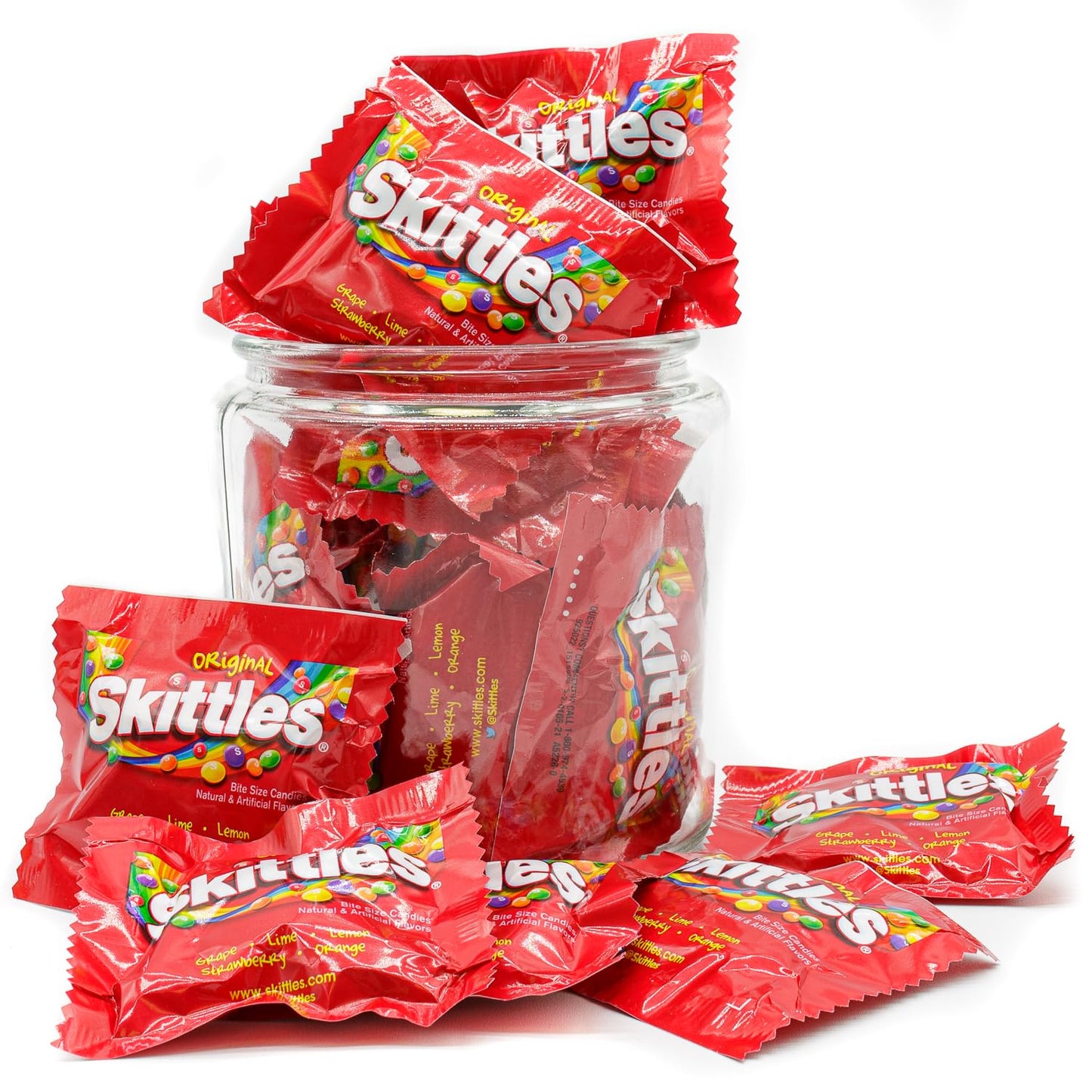 SKITTLES Original Fun Size 2lb individual packs Bulk Bag, Assortment of Flavors (Strawberry, Lemon, Orange, Grape, Lime)
