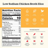 Low Sodium Chicken Broth - Pack of 2 - Organic Cooking Stock, Real Bones Not Powder, Protein, Keto, Paleo, GF, Whole 30 Diet Friendly, Natural Soup