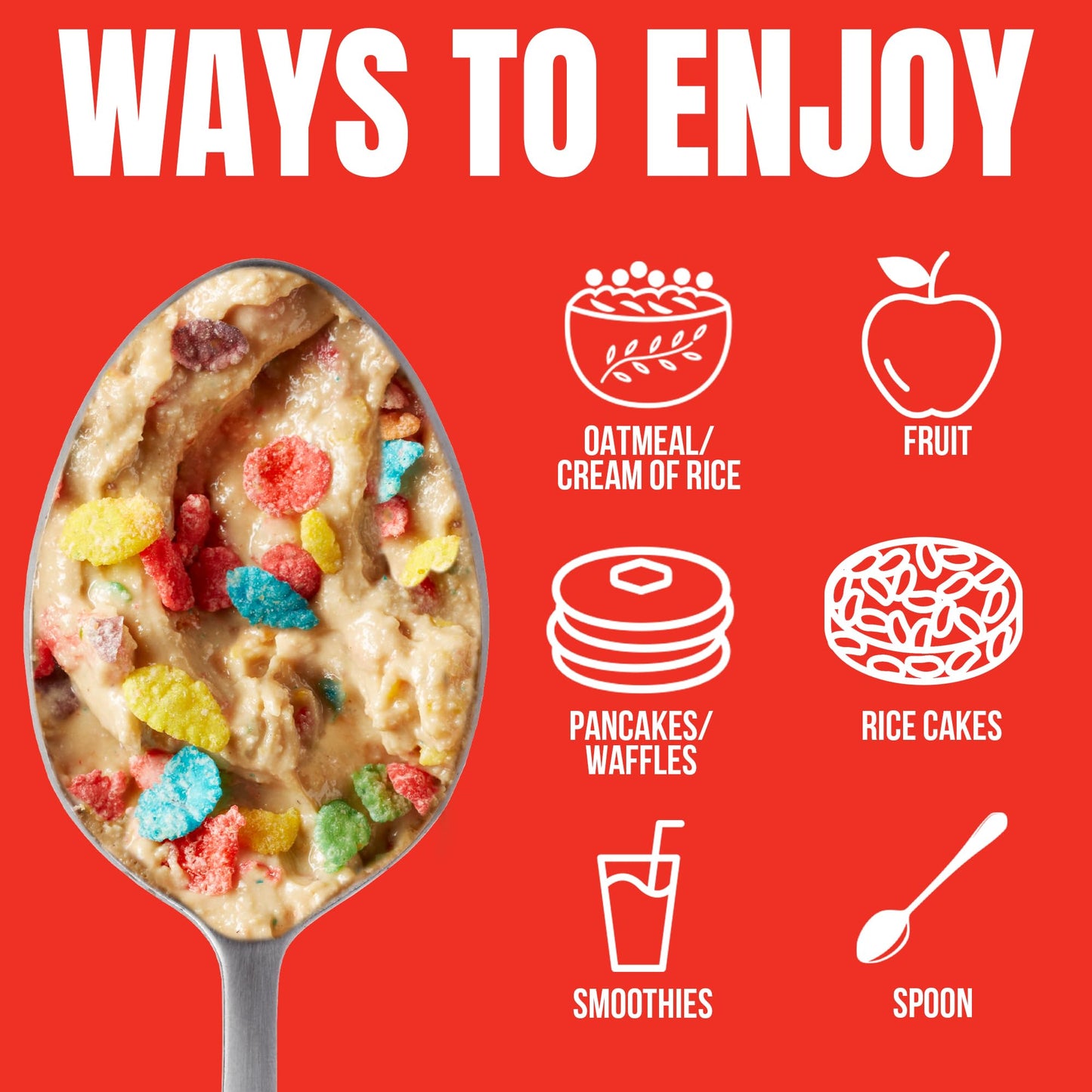 Fit Butters Fruity PEBBLES™ Cashew Butter - Added Protein and Coconut Oil, Low Carb, Low Sugar, Complete Protein Dessert Flavored Nut Butter